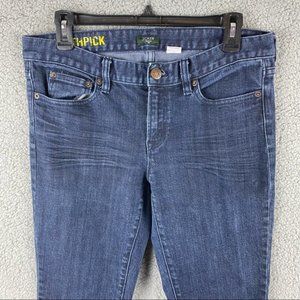 Women’s J. Crew Toothpick Skinny Stretch Mid-rise Medium Wash Jeans Size 31